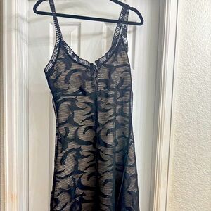 REISS Blackoverlay dress